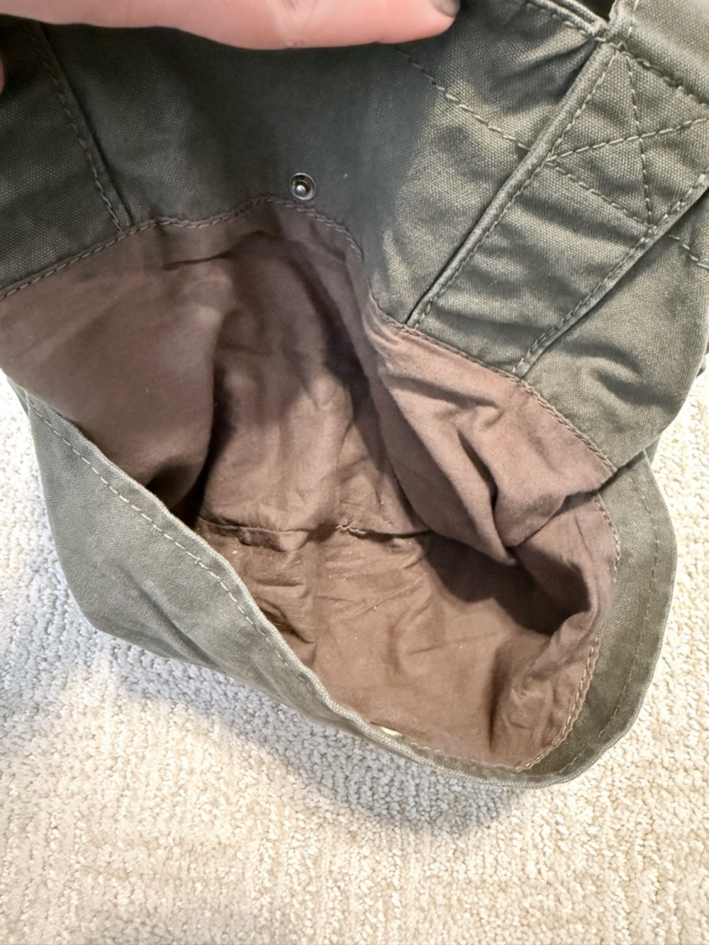 AVEDA Dark Olive Canvas Logo Tote - Picture 5 of 8